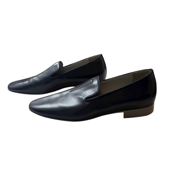 Moses Grace Italian Leather Slip-On Flats Size 42 Vero Cuoio Navy Minimalist - Picture 5 of 8